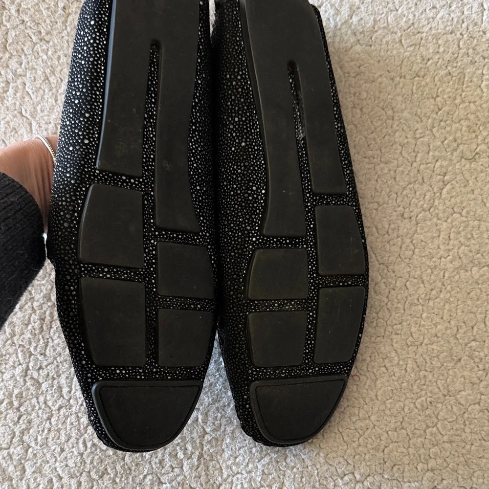 Amali Brogan Men's Black Studded Loafers 8.5